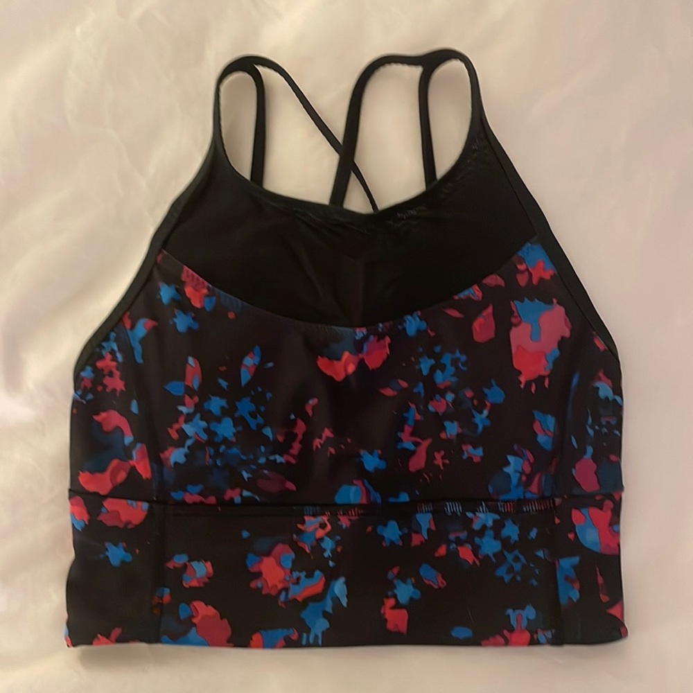 Lululemon bra crop top black multicolor size 4